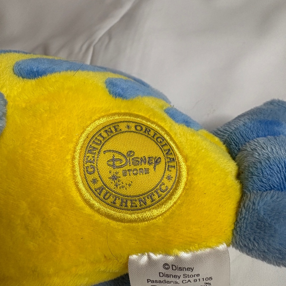 Disney Flounder from The Little Mermaid Yellow and Blue Fish Plush - Picture 9 of 10